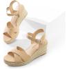 image:imageDREAM PAIRS Espadrille Dressy Wedge Sandals Womens Platform Sandals Casual Summer Comfortable High Heeled Wedges with Adjustable BuckleNudenubuck