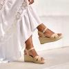 image:imageDREAM PAIRS Espadrille Dressy Wedge Sandals Womens Platform Sandals Casual Summer Comfortable High Heeled Wedges with Adjustable BuckleNudenubuck
