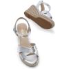 image:imageDREAM PAIRS Espadrille Dressy Wedge Sandals Womens Platform Sandals Casual Summer Comfortable High Heeled Wedges with Adjustable BuckleSilvermetallic