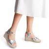 image:imageDREAM PAIRS Espadrille Dressy Wedge Sandals Womens Platform Sandals Casual Summer Comfortable High Heeled Wedges with Adjustable BuckleSilvermetallic