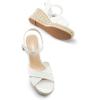 image:imageDREAM PAIRS Espadrille Dressy Wedge Sandals Womens Platform Sandals Casual Summer Comfortable High Heeled Wedges with Adjustable BuckleWhitepu