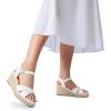 image:imageDREAM PAIRS Espadrille Dressy Wedge Sandals Womens Platform Sandals Casual Summer Comfortable High Heeled Wedges with Adjustable BuckleWhitepu