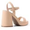 image:imageDREAM PAIRS Heels for Women Block Chunky Platform High Heels Open Toe Fashion Wedding Party Evening Prom Dance Ankle Strap Dress Pump Sandals ShoesNudenubuck