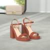 image:imageDREAM PAIRS Heels for Women Block Chunky Platform High Heels Open Toe Fashion Wedding Party Evening Prom Dance Ankle Strap Dress Pump Sandals ShoesTan