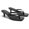 image:imageDREAM PAIRS Kitten Heels for Women Flip Flop Low Heels Square Open Toe Sandals Thong 197 Inch Heeled Sandals for Summer VocationBlack