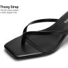 image:imageDREAM PAIRS Kitten Heels for Women Flip Flop Low Heels Square Open Toe Sandals Thong 197 Inch Heeled Sandals for Summer VocationBlack