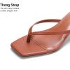 image:imageDREAM PAIRS Kitten Heels for Women Flip Flop Low Heels Square Open Toe Sandals Thong 197 Inch Heeled Sandals for Summer VocationBrown