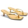image:imageDREAM PAIRS Kitten Heels for Women Flip Flop Low Heels Square Open Toe Sandals Thong 197 Inch Heeled Sandals for Summer VocationGold
