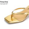 image:imageDREAM PAIRS Kitten Heels for Women Flip Flop Low Heels Square Open Toe Sandals Thong 197 Inch Heeled Sandals for Summer VocationGold