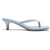 image:imageDREAM PAIRS Kitten Heels for Women Flip Flop Low Heels Square Open Toe Sandals Thong 197 Inch Heeled Sandals for Summer VocationLight Blue