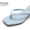 image:imageDREAM PAIRS Kitten Heels for Women Flip Flop Low Heels Square Open Toe Sandals Thong 197 Inch Heeled Sandals for Summer VocationLight Blue