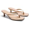 image:imageDREAM PAIRS Kitten Heels for Women Flip Flop Low Heels Square Open Toe Sandals Thong 197 Inch Heeled Sandals for Summer VocationNude