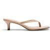image:imageDREAM PAIRS Kitten Heels for Women Flip Flop Low Heels Square Open Toe Sandals Thong 197 Inch Heeled Sandals for Summer VocationNude