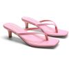 image:imageDREAM PAIRS Kitten Heels for Women Flip Flop Low Heels Square Open Toe Sandals Thong 197 Inch Heeled Sandals for Summer VocationPink