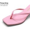 image:imageDREAM PAIRS Kitten Heels for Women Flip Flop Low Heels Square Open Toe Sandals Thong 197 Inch Heeled Sandals for Summer VocationPink