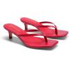 image:imageDREAM PAIRS Kitten Heels for Women Flip Flop Low Heels Square Open Toe Sandals Thong 197 Inch Heeled Sandals for Summer VocationRed
