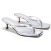 image:imageDREAM PAIRS Kitten Heels for Women Flip Flop Low Heels Square Open Toe Sandals Thong 197 Inch Heeled Sandals for Summer VocationSilver
