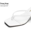 image:imageDREAM PAIRS Kitten Heels for Women Flip Flop Low Heels Square Open Toe Sandals Thong 197 Inch Heeled Sandals for Summer VocationWhite