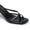 image:imageDREAM PAIRS Kitten Heels for Women Flip Flops Slip on Low Heels Open Square Toe Thong Heeled Strappy Sandals Slides Comfortable Dress ShoesBlack