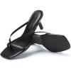image:imageDREAM PAIRS Kitten Heels for Women Flip Flops Slip on Low Heels Open Square Toe Thong Heeled Strappy Sandals Slides Comfortable Dress ShoesBlack