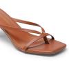 image:imageDREAM PAIRS Kitten Heels for Women Flip Flops Slip on Low Heels Open Square Toe Thong Heeled Strappy Sandals Slides Comfortable Dress ShoesBrown