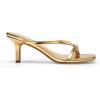 image:imageDREAM PAIRS Kitten Heels for Women Flip Flops Slip on Low Heels Open Square Toe Thong Heeled Strappy Sandals Slides Comfortable Dress ShoesGold