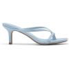 image:imageDREAM PAIRS Kitten Heels for Women Flip Flops Slip on Low Heels Open Square Toe Thong Heeled Strappy Sandals Slides Comfortable Dress ShoesLight Blue