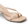 image:imageDREAM PAIRS Kitten Heels for Women Flip Flops Slip on Low Heels Open Square Toe Thong Heeled Strappy Sandals Slides Comfortable Dress ShoesNude