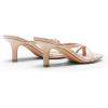 image:imageDREAM PAIRS Kitten Heels for Women Flip Flops Slip on Low Heels Open Square Toe Thong Heeled Strappy Sandals Slides Comfortable Dress ShoesNude