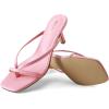 image:imageDREAM PAIRS Kitten Heels for Women Flip Flops Slip on Low Heels Open Square Toe Thong Heeled Strappy Sandals Slides Comfortable Dress ShoesPink