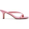 image:imageDREAM PAIRS Kitten Heels for Women Flip Flops Slip on Low Heels Open Square Toe Thong Heeled Strappy Sandals Slides Comfortable Dress ShoesPink