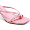 image:imageDREAM PAIRS Kitten Heels for Women Flip Flops Slip on Low Heels Open Square Toe Thong Heeled Strappy Sandals Slides Comfortable Dress ShoesPink