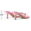 image:imageDREAM PAIRS Kitten Heels for Women Flip Flops Slip on Low Heels Open Square Toe Thong Heeled Strappy Sandals Slides Comfortable Dress ShoesPink