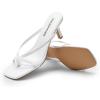 image:imageDREAM PAIRS Kitten Heels for Women Flip Flops Slip on Low Heels Open Square Toe Thong Heeled Strappy Sandals Slides Comfortable Dress ShoesWhite