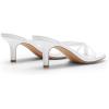 image:imageDREAM PAIRS Kitten Heels for Women Flip Flops Slip on Low Heels Open Square Toe Thong Heeled Strappy Sandals Slides Comfortable Dress ShoesWhite