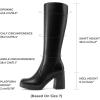image:imageDREAM PAIRS Knee High Boots for Women Platform Square Toe Chunky Block Heeled Stylish Comfortable Tall Boots with Side ZipperBlack