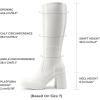 image:imageDREAM PAIRS Knee High Boots for Women Platform Square Toe Chunky Block Heeled Stylish Comfortable Tall Boots with Side ZipperWhitepat
