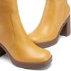image:imageDREAM PAIRS Knee High Boots for Women Platform Square Toe Chunky Block Heeled Stylish Comfortable Tall Boots with Side ZipperYellow