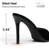 image:imageDREAM PAIRS Mule Heels for Women High Heels Stiletto Open Round Peep Toe Mules Sandals Slip on Dress Shoes Sexy Heeled for Party Dressy Prom WeddingBlackpat