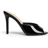 image:imageDREAM PAIRS Mule Heels for Women High Heels Stiletto Open Round Peep Toe Mules Sandals Slip on Dress Shoes Sexy Heeled for Party Dressy Prom WeddingBlackpat