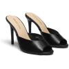 image:imageDREAM PAIRS Mule Heels for Women High Heels Stiletto Open Round Peep Toe Mules Sandals Slip on Dress Shoes Sexy Heeled for Party Dressy Prom WeddingBlackpu