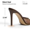 image:imageDREAM PAIRS Mule Heels for Women High Heels Stiletto Open Round Peep Toe Mules Sandals Slip on Dress Shoes Sexy Heeled for Party Dressy Prom WeddingBrown