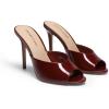 image:imageDREAM PAIRS Mule Heels for Women High Heels Stiletto Open Round Peep Toe Mules Sandals Slip on Dress Shoes Sexy Heeled for Party Dressy Prom WeddingBurgundy