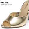image:imageDREAM PAIRS Mule Heels for Women High Heels Stiletto Open Round Peep Toe Mules Sandals Slip on Dress Shoes Sexy Heeled for Party Dressy Prom WeddingLight Gold