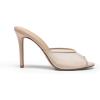 image:imageDREAM PAIRS Mule Heels for Women High Heels Stiletto Open Round Peep Toe Mules Sandals Slip on Dress Shoes Sexy Heeled for Party Dressy Prom WeddingNudemesh
