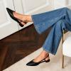image:imageDREAM PAIRS Slingback Flats for Women PointedToe Elegant Womens Ballet Flats with Buckle Strap Classic Low Heel Dress Shoes for Casual Work Office PartyAll Blackpu
