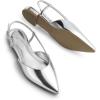 image:imageDREAM PAIRS Slingback Flats for Women PointedToe Elegant Womens Ballet Flats with Buckle Strap Classic Low Heel Dress Shoes for Casual Work Office PartySilverpat