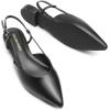 image:imageDREAM PAIRS Slingback Flats for Women PointedToe Elegant Womens Ballet Flats with Buckle Strap Classic Low Heel Dress Shoes for Casual Work Office PartyAll Blackpu