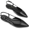 image:imageDREAM PAIRS Slingback Flats for Women PointedToe Elegant Womens Ballet Flats with Buckle Strap Classic Low Heel Dress Shoes for Casual Work Office PartyAll Blackpu