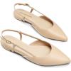 image:imageDREAM PAIRS Slingback Flats for Women PointedToe Elegant Womens Ballet Flats with Buckle Strap Classic Low Heel Dress Shoes for Casual Work Office PartyNudepu